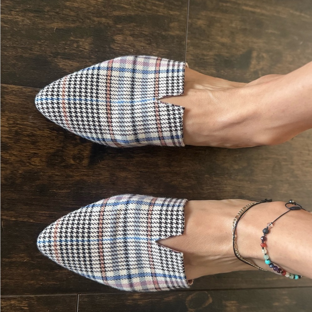 Steve Madden Black and White Houndstooth Loafers